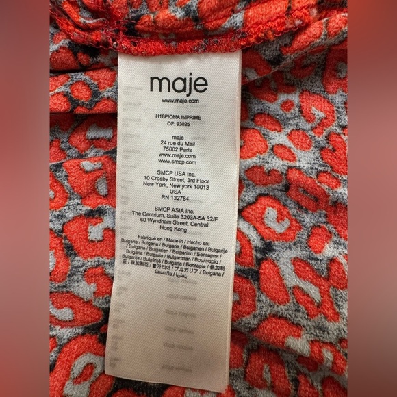 MAJE Pioma Smocked Leopard-Print Jumpsuit Women's
Size 36 - Picture 10 of 12